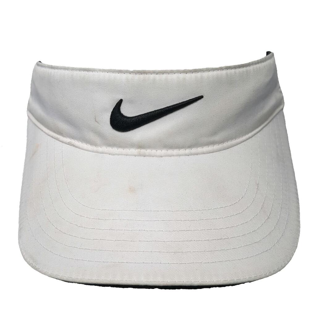 Nike Golf Visor White One Size Swoosh Nike One VR Victory Red Polyester Hat